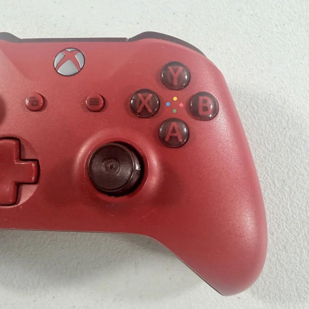 Xbox One Wireless Controller Deep Red Model 1708 Bluetooth FOR PARTS/REPAIR READ